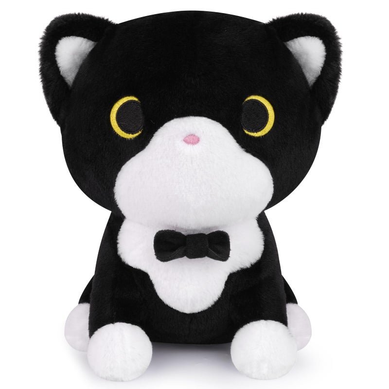 LSYDCARM Tuxedo Cat Plush Toy  Black and White Cat Stuffed Animal with Bow Tie  Anime Plushies for Girls and Boys  Cute Soft Stuffed Cat Plushie Toys for Kids  Birthday Party Gift - Image 1